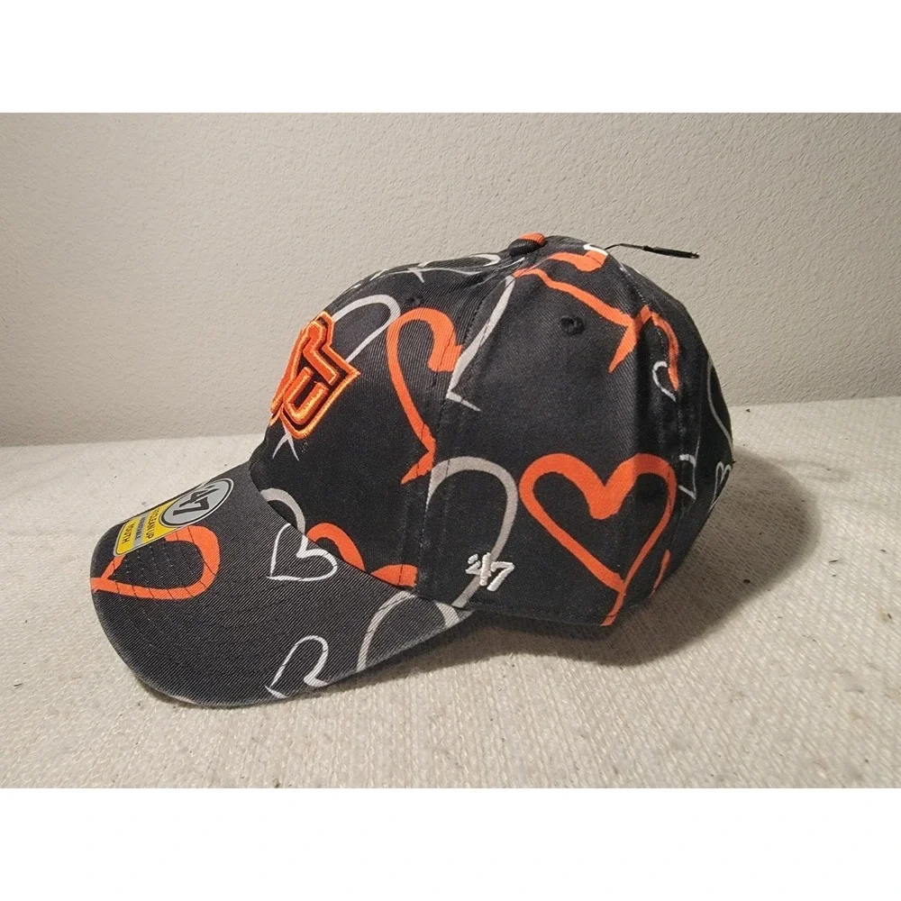 Oklahoma State Cowboys 47 Brand Clean Up Adjustable‎ Hat - Black Adore Youth NEW